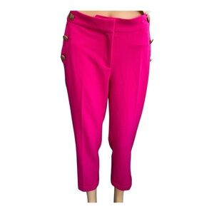 LOFT Pants Hot Pink Sailor Trim Ankle Slim Style 643886 Vibrant Pink Fabric
